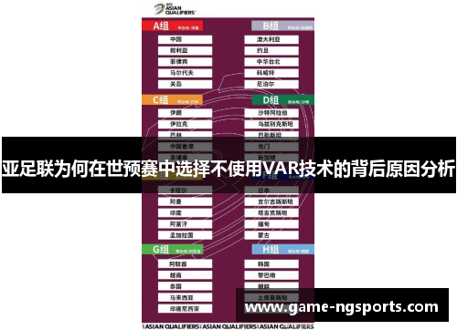 亚足联为何在世预赛中选择不使用VAR技术的背后原因分析