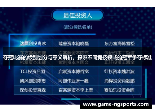 夺冠比赛的级别划分与意义解析，探索不同竞技领域的冠军争夺标准
